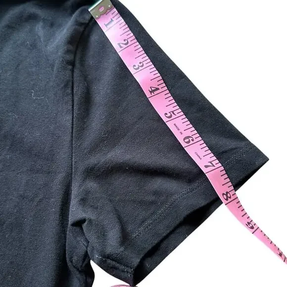 Express Women Black 4 Button Front Pointed Collar Short Sleeve Polo Shirt S/P - Picture 2 of 8